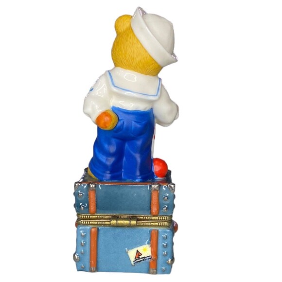 Cherished Teddies USA Sailor American Boy Enesco Trinket Box Hinged NEW NWB - Picture 5 of 11